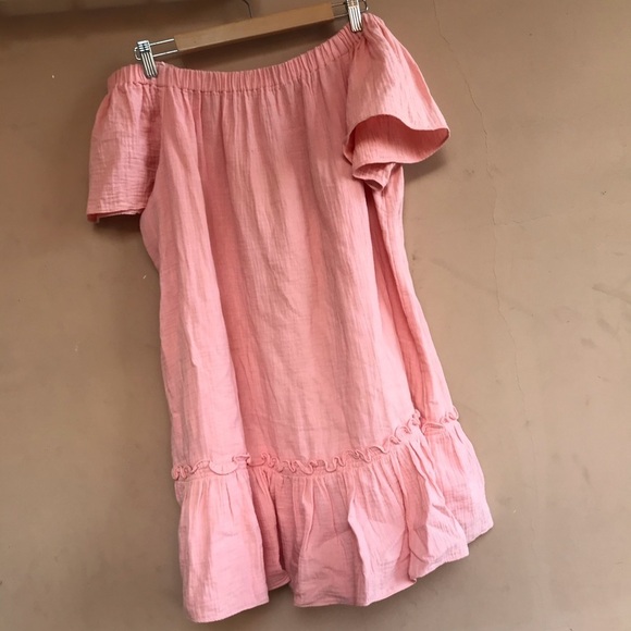 Rebecca Taylor / pink off shoulder gauze dress - Picture 3 of 4